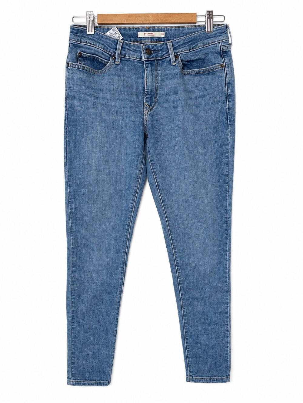 Levi's 711 Skinny Jeans Women's W28 L30 Light Wash Mid Rise Stretch Denim